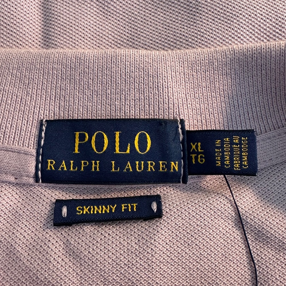 Polo Ralph Lauren Skinny Fit Cotton Pique Shirt Size XL Purple Preppy NEW‎ - Picture 6 of 10